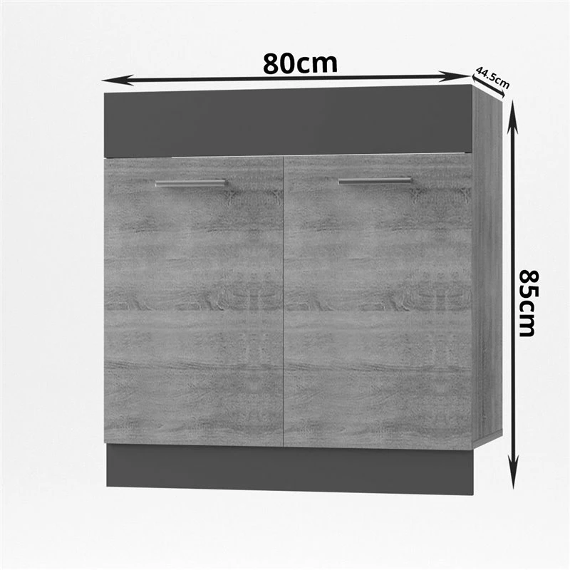 Alphab2b Alina Κάτω ντουλάπι Νεροχύτη, 80x44,5x85, Σονόμα-Μόκκα SO-AD80S - Image 4