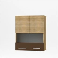 Alphab2b Alina Πάνω ντουλάπι με Τζάμι, 60x30, 5x71, 8, Σονόμα-Μόκκα SO-AV60G