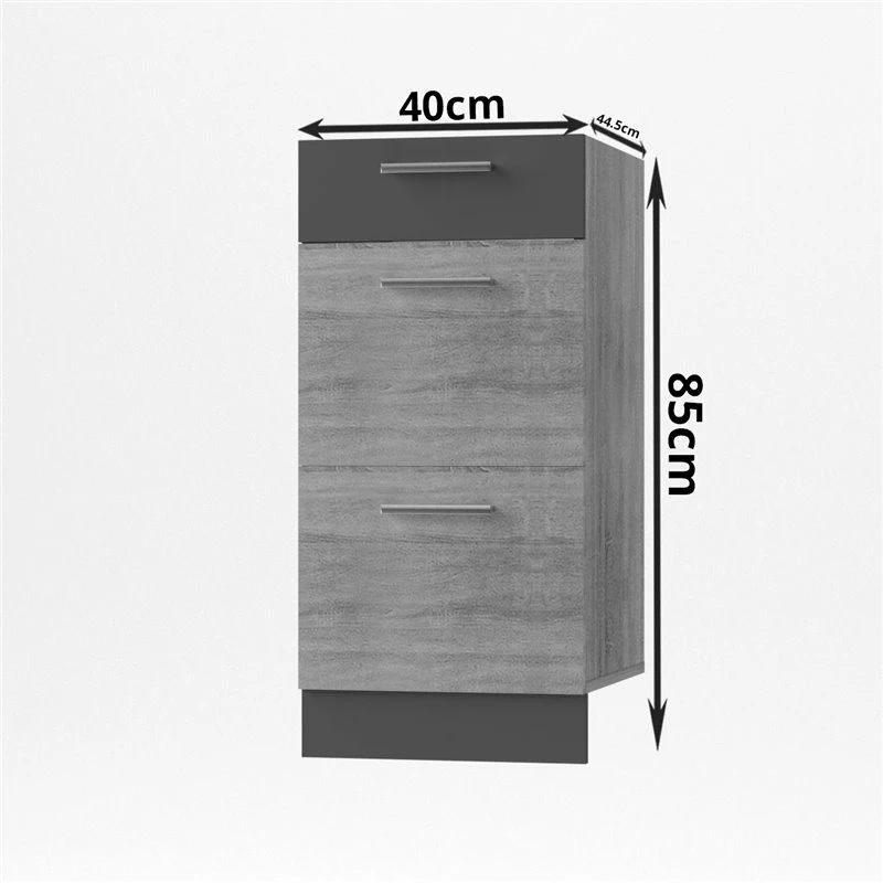 Alphab2b Alina Συρταριέρα 3 Συρτάρια Κάτω, 40x44,5x85, Σονόμα-Μόκκα SO-AD403S - Image 4