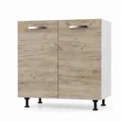 Alphab2b CHARLOTΤE Κάτω Ντουλάπι 80x46.5x82cm με μεταλλικά χερούλια Δρύς