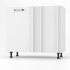 Alphab2b CHARLOTΤE Κάτω Ντουλάπι Γωνίας 90x50x82εκ με μεταλλικά χερούλια Λευκό