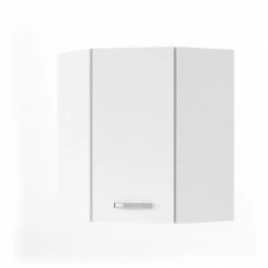 Alphab2b CHARLOTΤE Πάνω Ντουλάπι Γωνίας 60x60x71.8εκ με μεταλλικά χερούλια Λευκό
