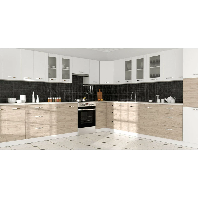 Alphab2b CHARLOTΤE Πάνω Ντουλάπι Με Τζάμι 80x30.5x71.8εκ με μεταλλικά χερούλια Λευκό - Image 2