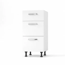 Alphab2b CHARLOTΤE Συρταριέρα 40x46.5x82εκ με μεταλλικά χερούλια Λευκό