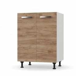 Alphab2b CHARLOTΤE Κάτω Ντουλάπι 60x46.5x82εκ με μεταλλικά χερούλια Χρυσό Δρυς