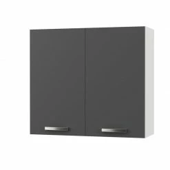 Alphab2b CHARLOTΤE Πάνω Ντουλάπι 80x30.5x71.8εκ με μεταλλικά χερούλια Γραφίτης