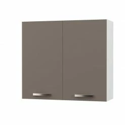 Alphab2b CHARLOTΤE Πάνω Ντουλάπι 80x30.5x71.8εκ με μεταλλικά χερούλια Μόκα