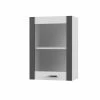 Alphab2b CHARLOTΤE Πάνω Ντουλάπι Με Τζάμι Δεξί 50x30.5x71.8εκ με μεταλλικά χερούλια Γραφίτης