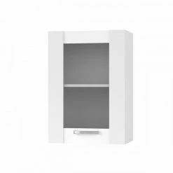 Alphab2b CHARLOTΤE Πάνω Ντουλάπι Με Τζάμι Δεξί 50x30.5x71.8εκ με μεταλλικά χερούλια Λευκό