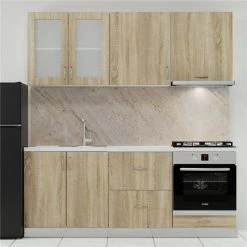 Alphab2b Κουζίνα Modest Σετ 6 Κουτιών ( Με δυνατότητα επέκτασης) Σονόμα, Άνω Κουτιά 200cm, Κάτω 200cm GR-MODESTSET8