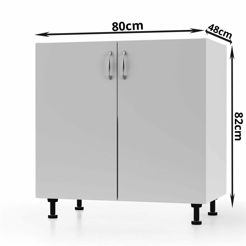 Alphab2b Modest Κάτω Ντουλάπι Γκρι 80x48x82cm - Image 3