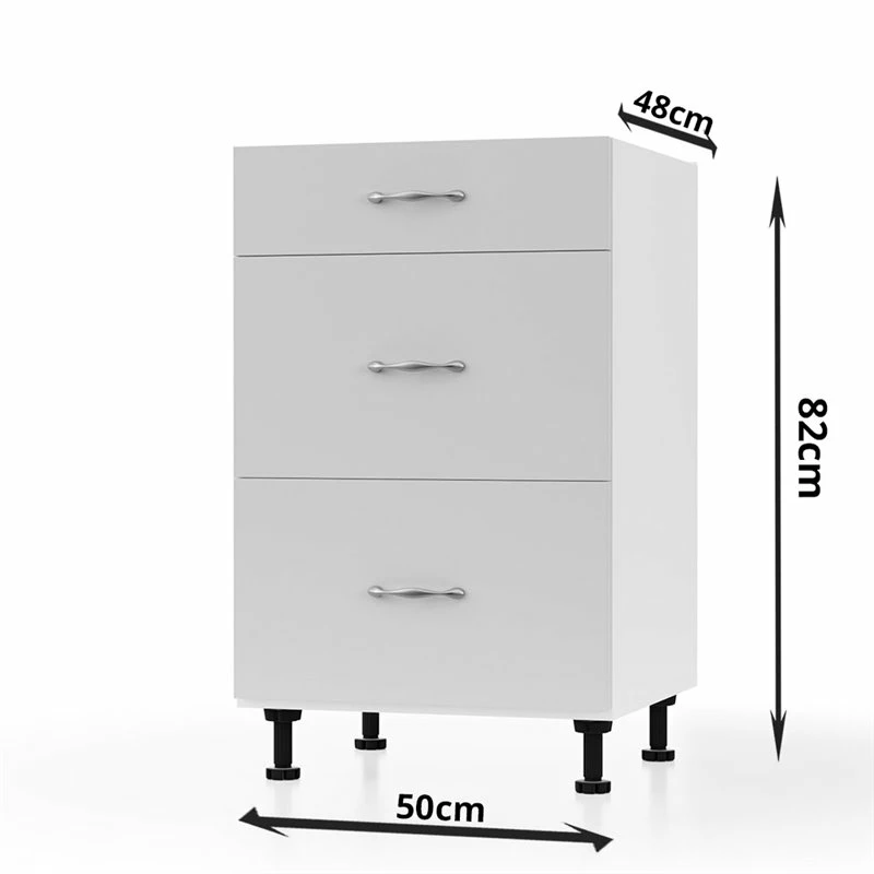 Alphab2b Modest Κάτω Ντουλάπι Συρταριέρα Γκρι 50x48x82cm - Image 3