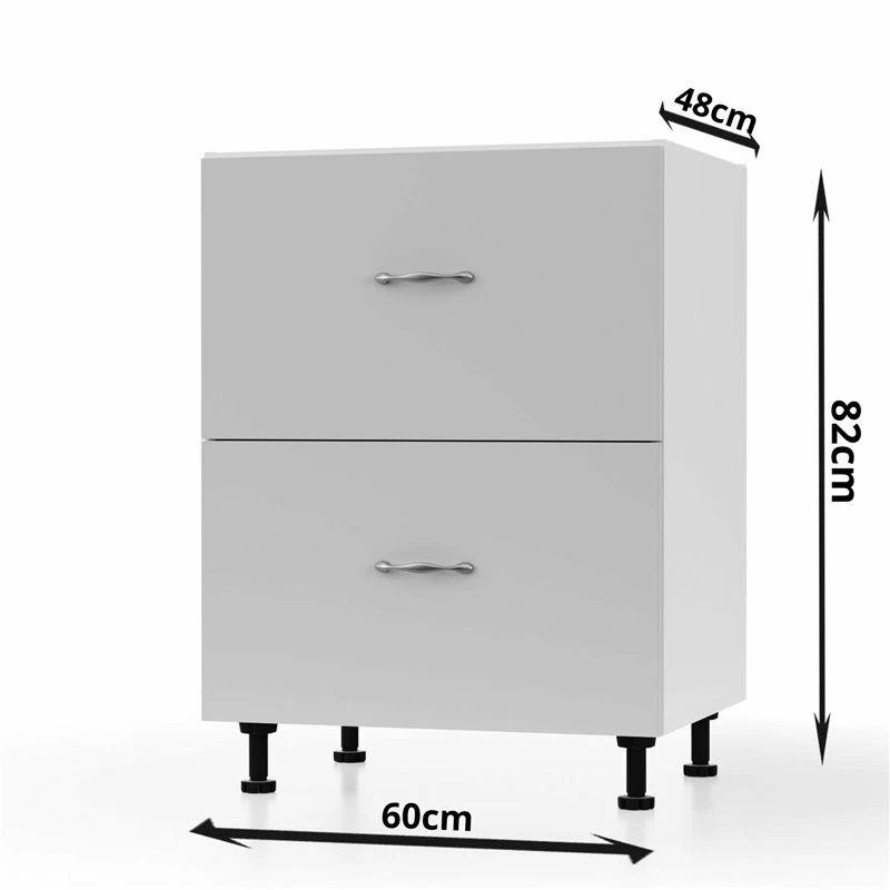 Alphab2b Modest Κάτω Ντουλάπι Συρταριέρα Γκρι 60x48x82cm - Image 3