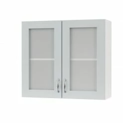 Alphab2b Modest Πάνω Ντουλάπι-Βιτρίνα Γκρι 80x30x72cm