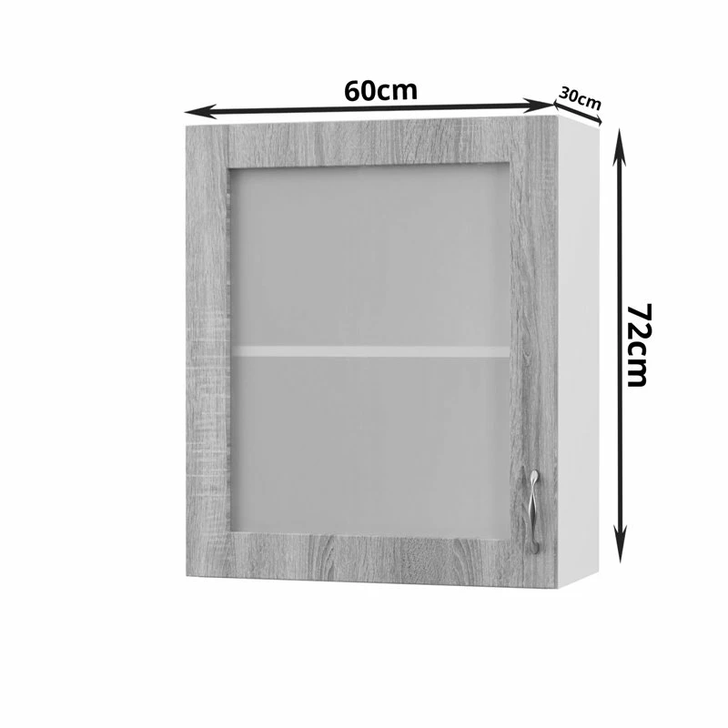Alphab2b Modest Πάνω Ντουλάπι-Βιτρίνα Σονόμα 60x30x72cm - Image 3