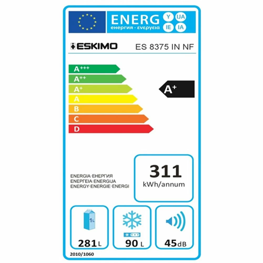 Ελεύθερο ψυγείο No Frost ESKIMO ES 8375 NF W Λευκό - Image 3