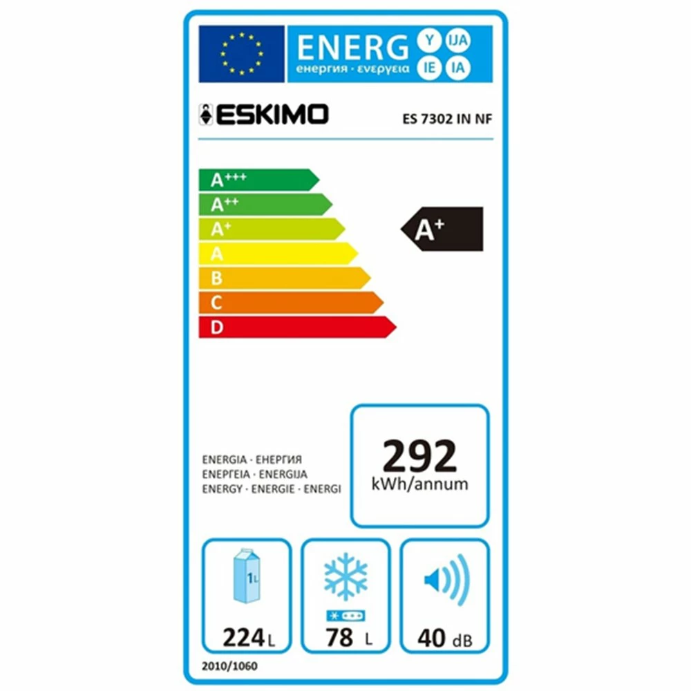 Ελεύθερος ψυγειοκαταψύκτης No Frost ESKIMO ES 7302 NF IN Inox - Image 3