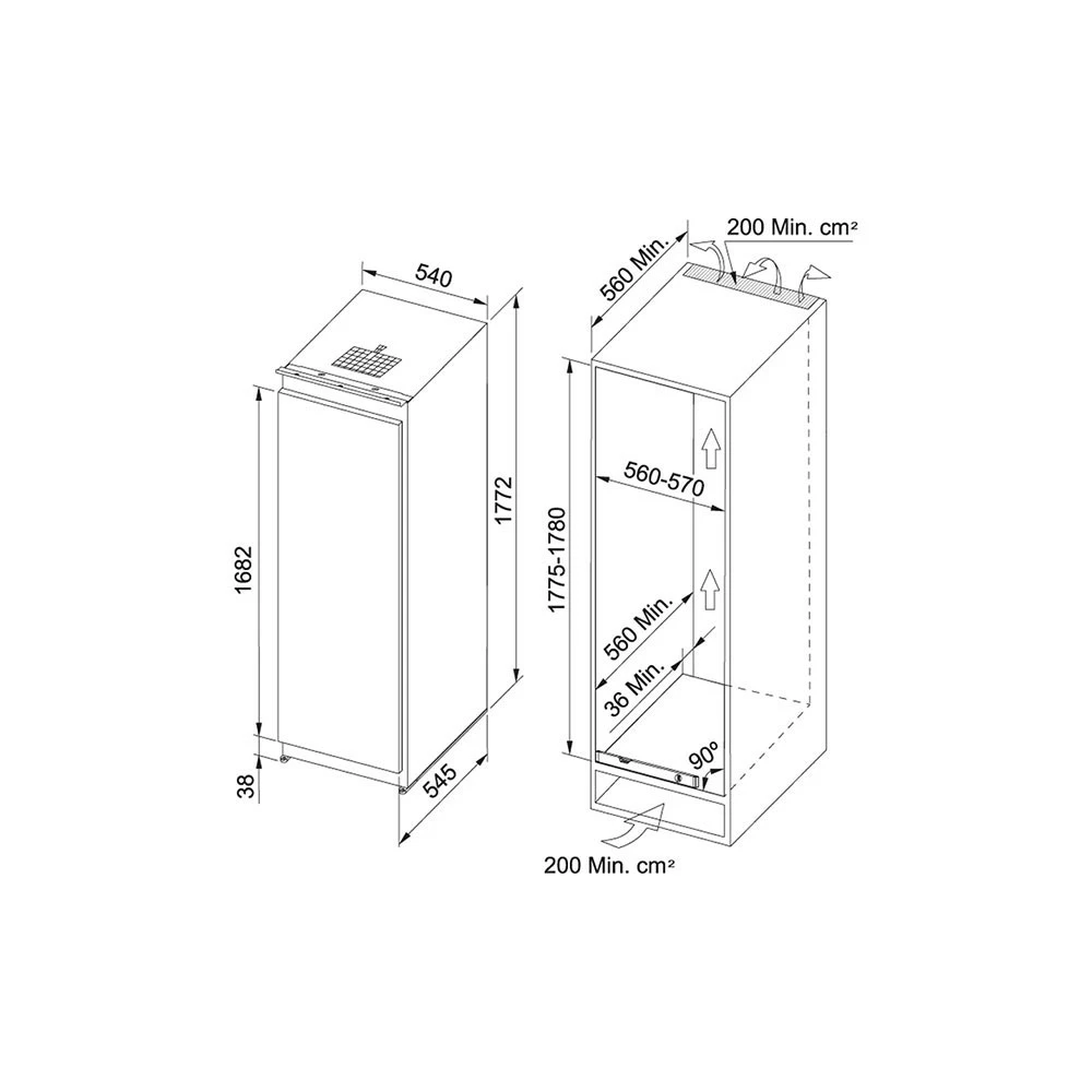 Εντοιχιζόμενος καταψύκτης COMBI Full No Frost FRANKE FSDF 330 NR ENF V A+ 3184101009 - Image 2