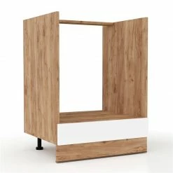 Alphab2b Επιδαπέδιο ντουλάπι κουζίνας Soft Λευκό με βελανιδιά 60x51x81,5εκ