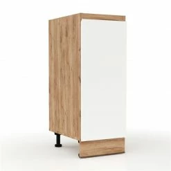 Alphab2b Επιδαπέδιο ντουλάπι κουζίνας Soft Χρώμα Λευκό με βελανιδιά Διαστάσεις 30x46,5x81,5εκ