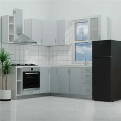 Alphab2b Κουζίνα Modest Σετ 11 Κουτιών Γκρι-Λευκό