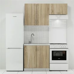 Alphab2b Κουζίνα Modest Σετ 3 Κουτιών Σονόμα Άνω Κουτιά 140cm Κάτω 80cm