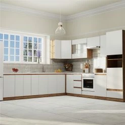 Alphab2b Κουζίνα Soft Σέτ 15 τεμαχίων Λευκό με βελανιδιά