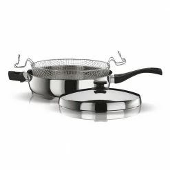 Τηγάνι Inox με καπάκι και καλάθι PYRAMIS CLASSIC-28 4,4lt Φ28 015028601